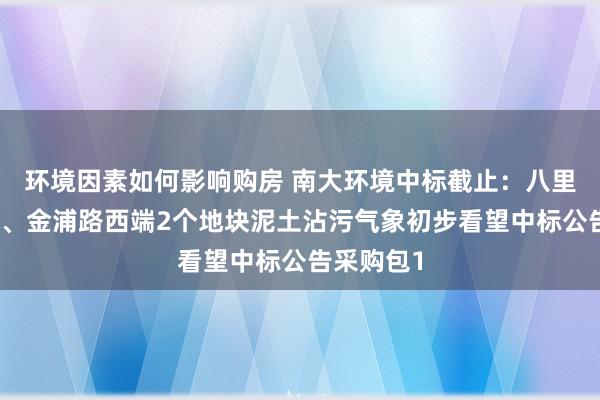 环境因素如何影响购房 南大环境中标截止：八里镇金辉路、金浦路西端2个地块泥土沾污气象初步看望中标公告采购包1