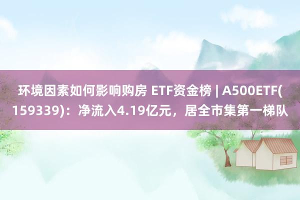 环境因素如何影响购房 ETF资金榜 | A500ETF(159339)：净流入4.19亿元，居全市集第一梯队