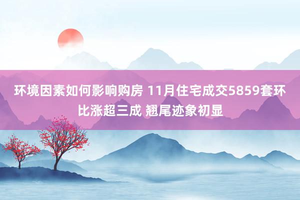 环境因素如何影响购房 11月住宅成交5859套环比涨超三成 翘尾迹象初显