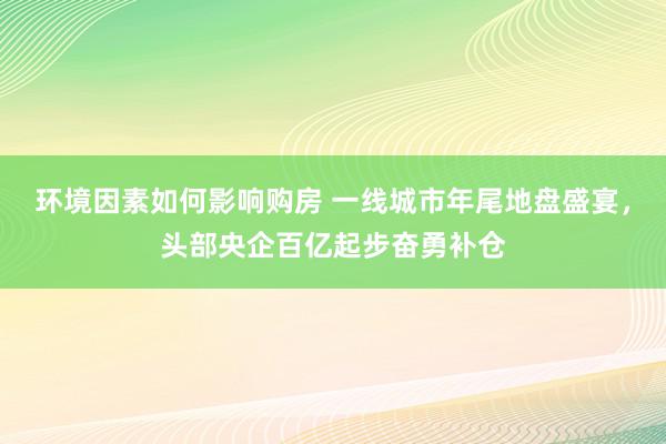 环境因素如何影响购房 一线城市年尾地盘盛宴，头部央企百亿起步奋勇补仓