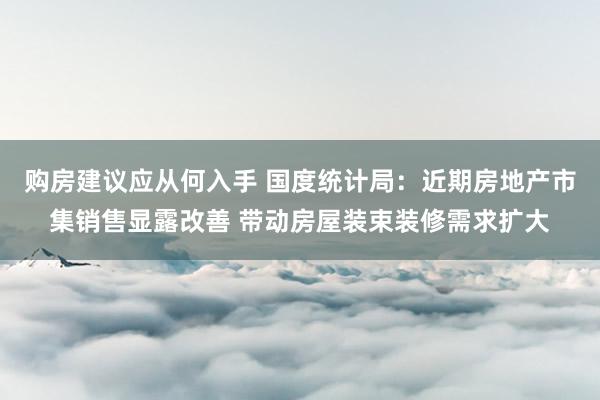 购房建议应从何入手 国度统计局：近期房地产市集销售显露改善 带动房屋装束装修需求扩大