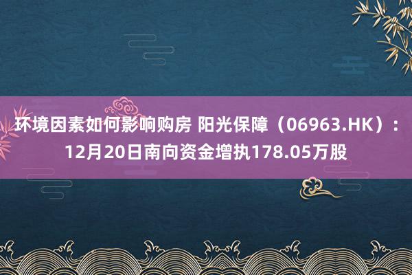 环境因素如何影响购房 阳光保障（06963.HK）：12月20日南向资金增执178.05万股