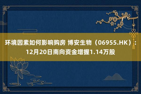 环境因素如何影响购房 博安生物（06955.HK）：12月20日南向资金增握1.14万股