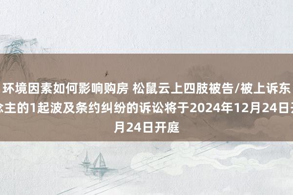 环境因素如何影响购房 松鼠云上四肢被告/被上诉东说念主的1起波及条约纠纷的诉讼将于2024年12月24日开庭