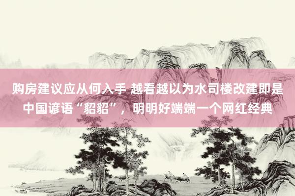 购房建议应从何入手 越看越以为水司楼改建即是中国谚语“貂貂”，明明好端端一个网红经典