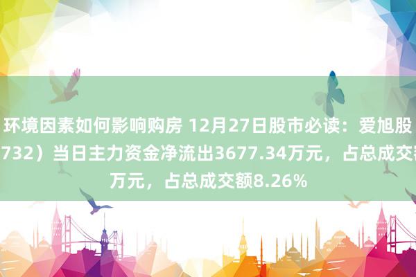 环境因素如何影响购房 12月27日股市必读：爱旭股份（600732）当日主力资金净流出3677.34万元，占总成交额8.26%