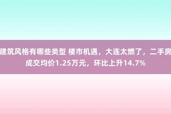 建筑风格有哪些类型 楼市机遇，大连太燃了，二手房成交均价1.25万元，环比上升14.7%