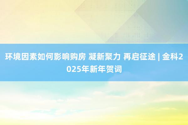 环境因素如何影响购房 凝新聚力 再启征途 | 金科2025年新年贺词