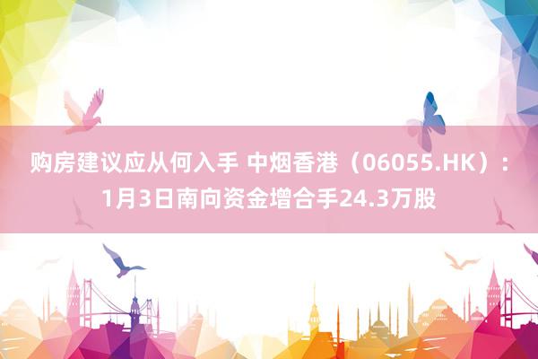 购房建议应从何入手 中烟香港（06055.HK）：1月3日南向资金增合手24.3万股