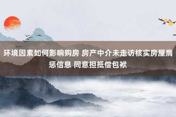 环境因素如何影响购房 房产中介未走访核实房屋膺惩信息 同意担抵偿包袱