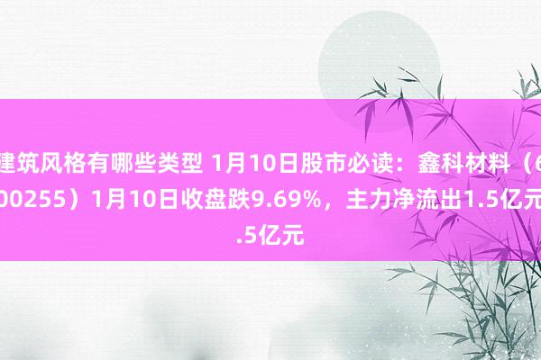 建筑风格有哪些类型 1月10日股市必读：鑫科材料（600255）1月10日收盘跌9.69%，主力净流出1.5亿元