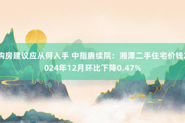 购房建议应从何入手 中指赓续院：湘潭二手住宅价钱2024年12月环比下降0.47%