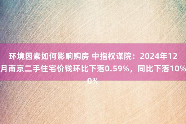 环境因素如何影响购房 中指权谋院：2024年12月南京二手住宅价钱环比下落0.59%，同比下落10%