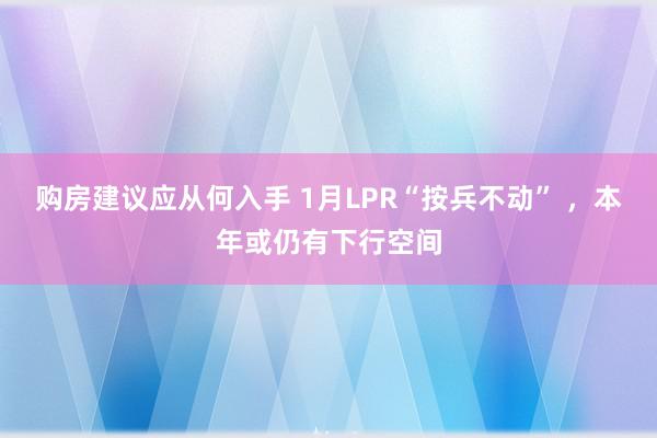 购房建议应从何入手 1月LPR“按兵不动” ，本年或仍有下行空间