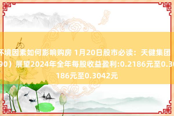 环境因素如何影响购房 1月20日股市必读：天健集团（000090）展望2024年全年每股收益盈利:0.2186元至0.3042元