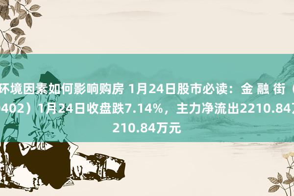 环境因素如何影响购房 1月24日股市必读：金 融 街（000402）1月24日收盘跌7.14%，主力净流出2210.84万元