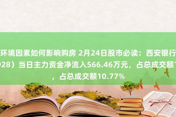 环境因素如何影响购房 2月24日股市必读：西安银行（600928）当日主力资金净流入566.46万元，占总成交额10.77%