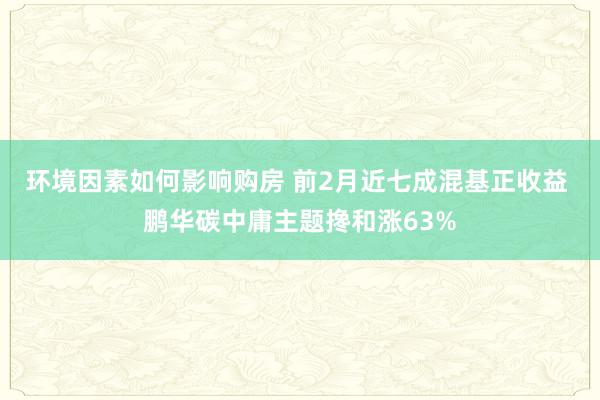 环境因素如何影响购房 前2月近七成混基正收益 鹏华碳中庸主题搀和涨63%