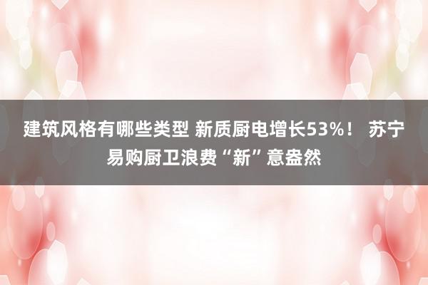 建筑风格有哪些类型 新质厨电增长53%！ 苏宁易购厨卫浪费“新”意盎然