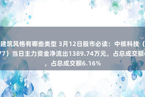 建筑风格有哪些类型 3月12日股市必读：中核科技（000777）当日主力资金净流出1389.74万元，占总成交额6.16%