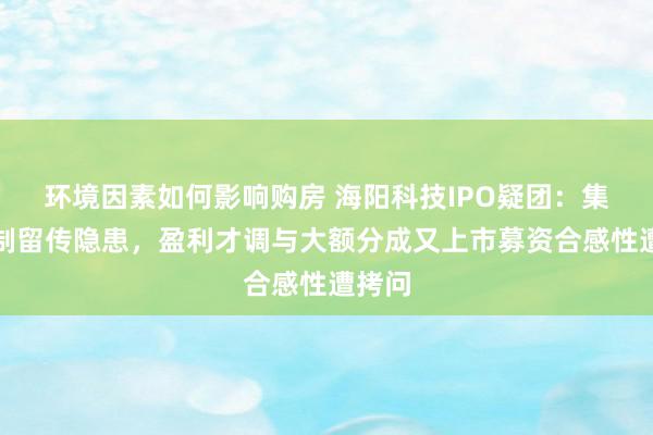 环境因素如何影响购房 海阳科技IPO疑团：集体改制留传隐患，盈利才调与大额分成又上市募资合感性遭拷问